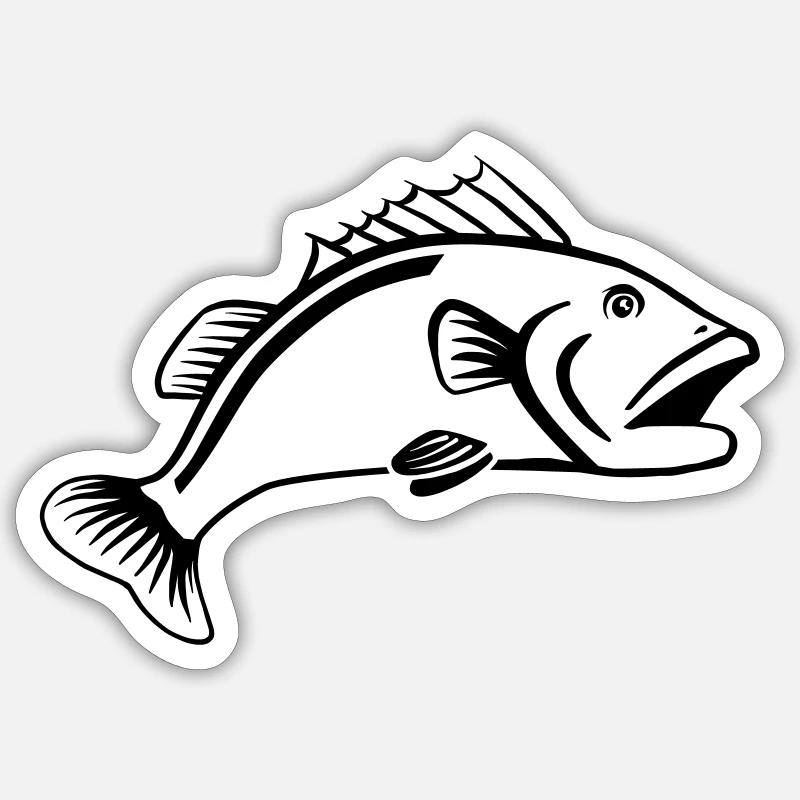 poisson - Sticker taille S (10 x 10 cm) - blanc mat