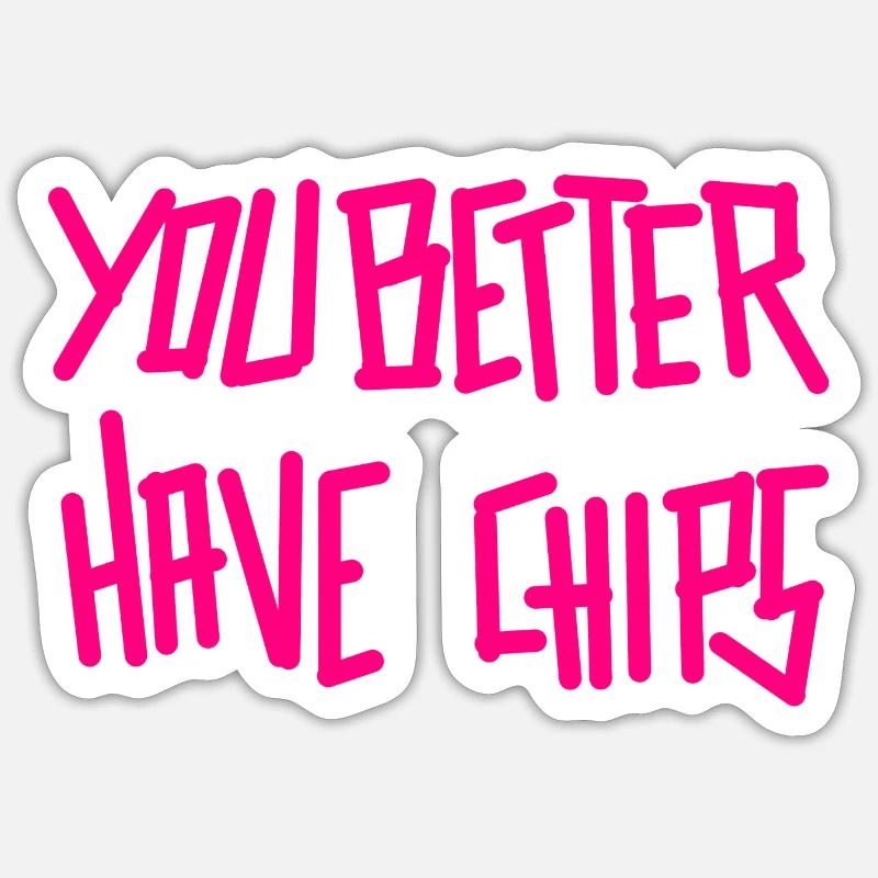chips - Sticker taille S (10 x 10 cm) - blanc mat