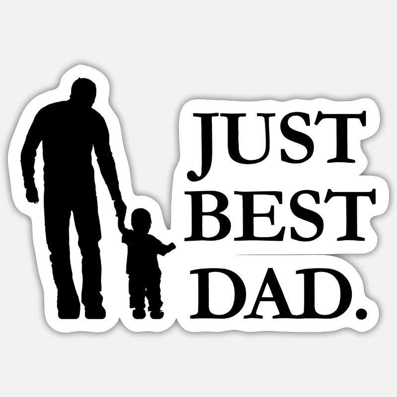 Just Best Dad - Sticker Größe S (10 x 10 cm) - Mattweiß