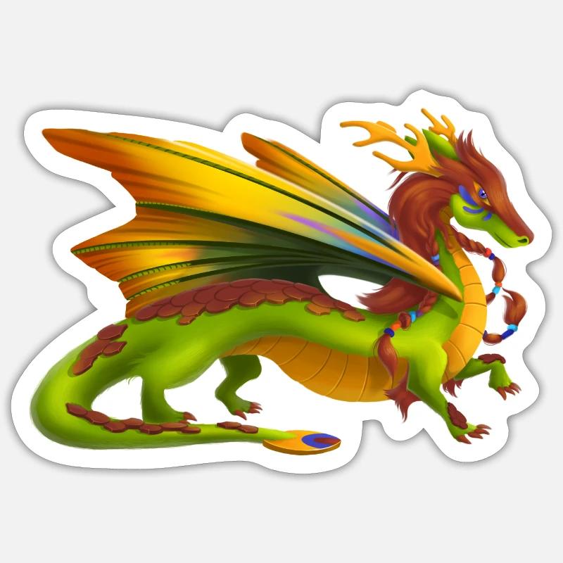 Magischer Erde Drache - Drachen der Elemente Sticker Größe S (10 x 10 cm)