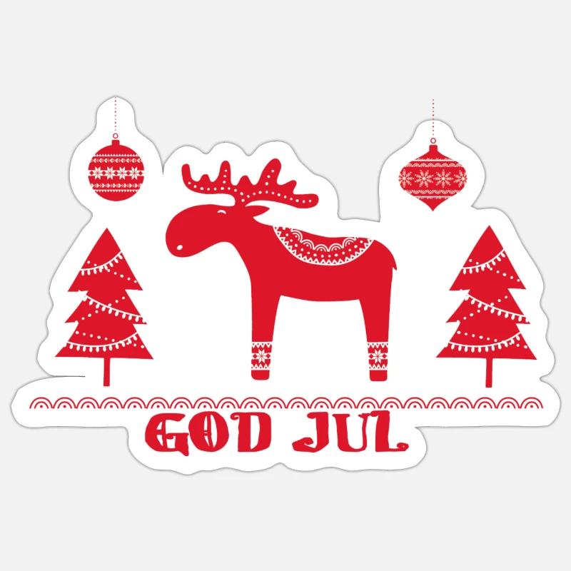 Noël - Sticker taille S (10 x 10 cm) - blanc mat