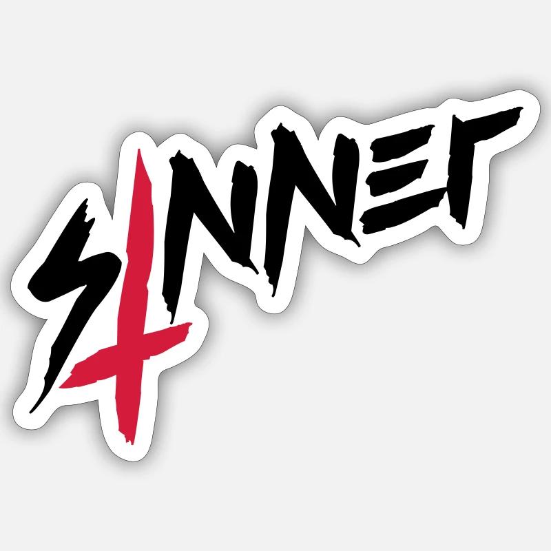 Sinner cross upside down Sticker size S (10 x 10 cm)