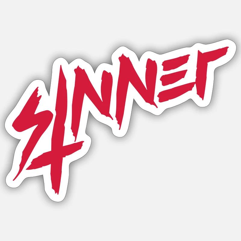 Sinner Upside Down Cross Sticker size S (10 x 10 cm)