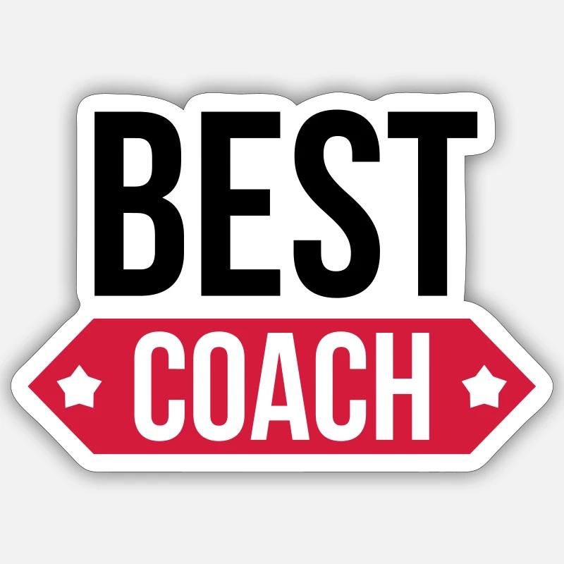 Best Coach - Sticker taille S (10 x 10 cm) - blanc mat