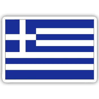 Greece Flag Accessories - Sticker size S (10 x 10 cm) - white matte - Front