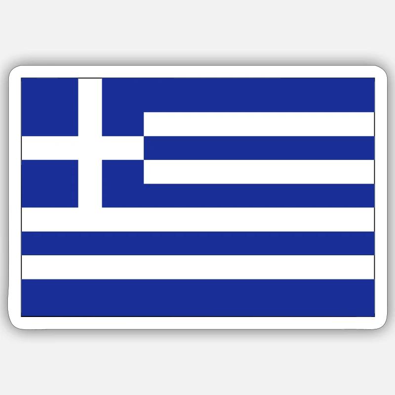 Greece Flag Accessories - Sticker size S (10 x 10 cm) - white matte