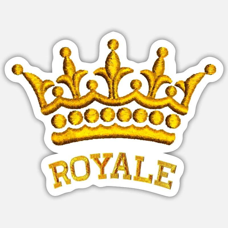 Bestickte Krone 2 - Sticker Größe S (10 x 10 cm) - Mattweiß