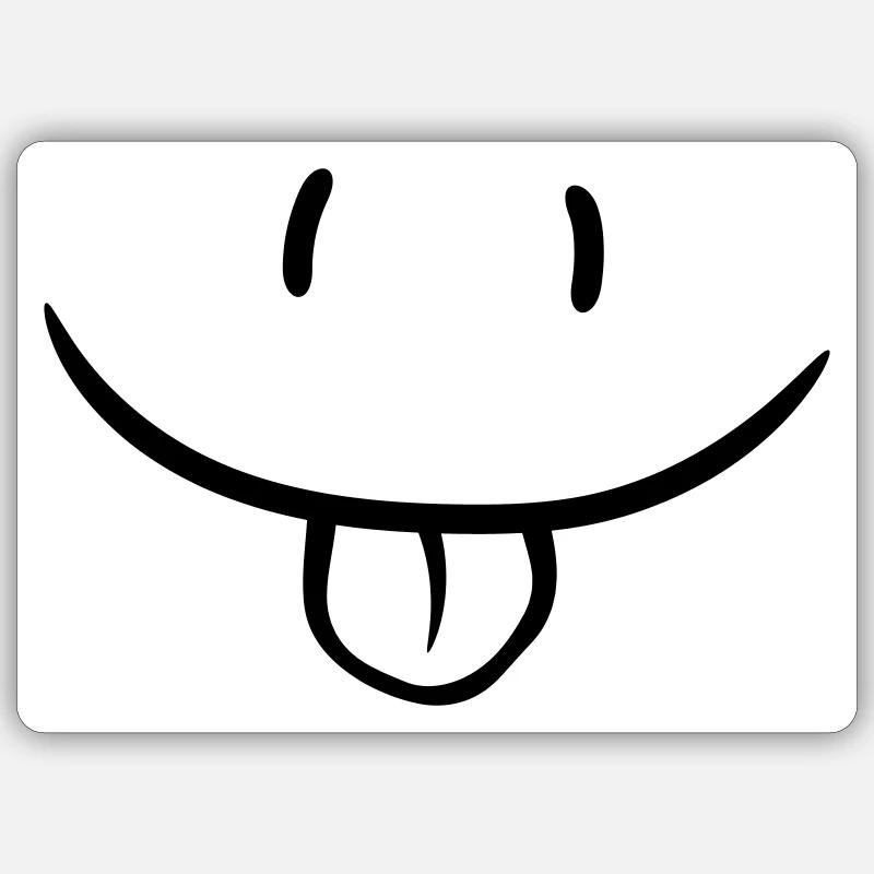Comic face naughty - Sticker size S (10 x 10 cm) - white matte