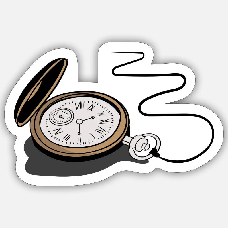 Pocket watch clock time time clockwork tick tock Sticker size S (10 x 10 cm)