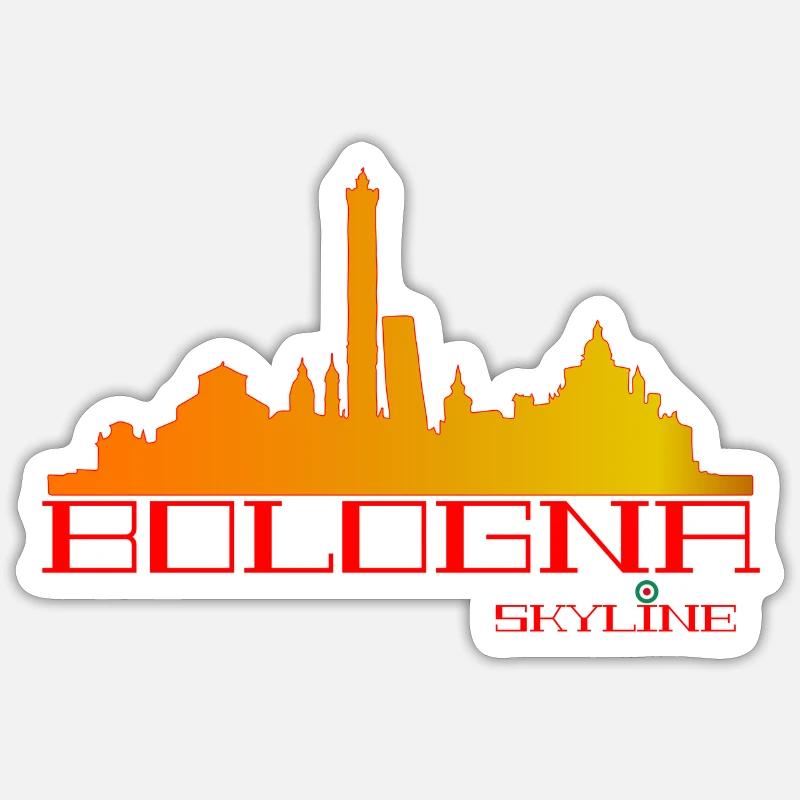 Bologna Skyline Orange Red Sticker size S (10 x 10 cm)