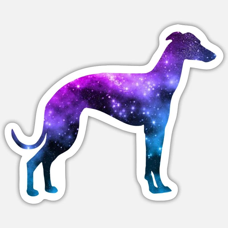 Chien de l'espace - Sticker taille S (10 x 10 cm) - blanc mat