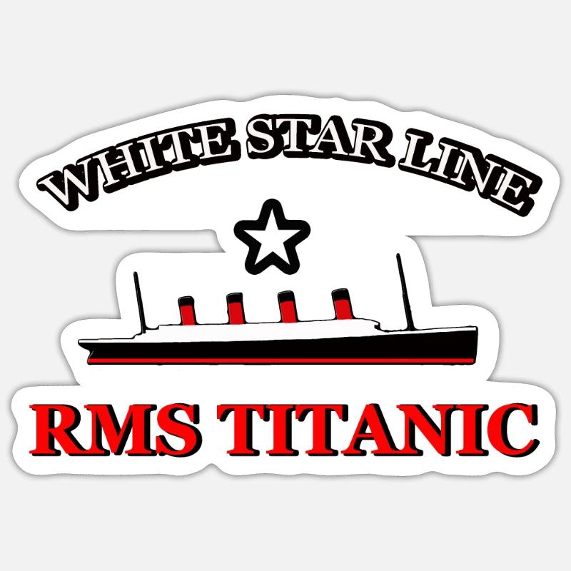 RMS TITANIC WHITE STAR LINE - Sticker size S (10 x 10 cm) - white matte