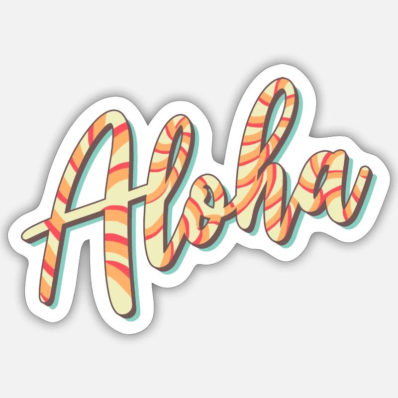 Aloha - Sticker taille S (10 x 10 cm) - blanc mat