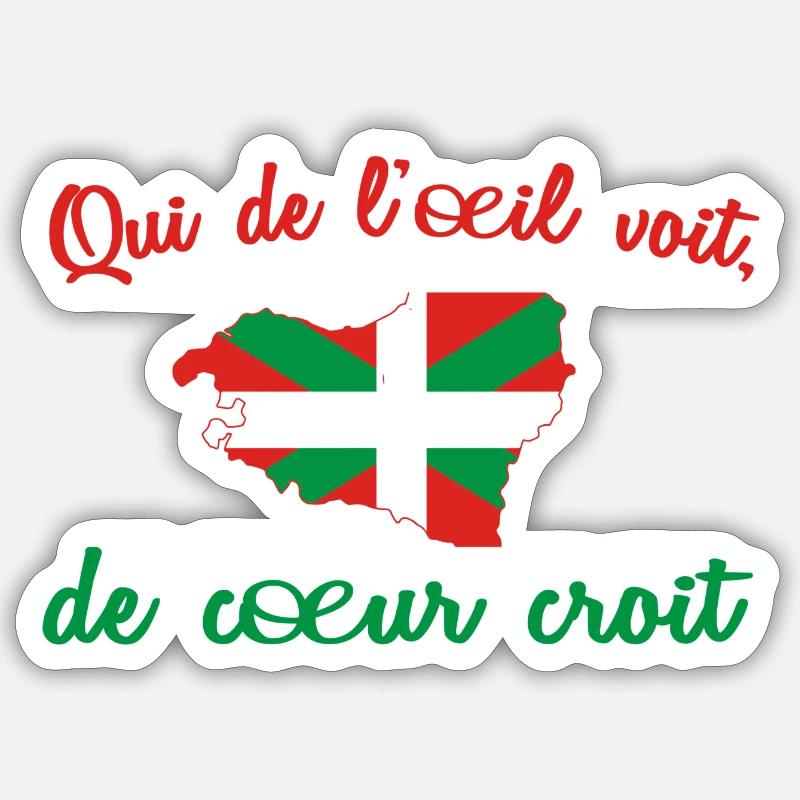 Citation Basque - Sticker taille S (10 x 10 cm) - blanc mat