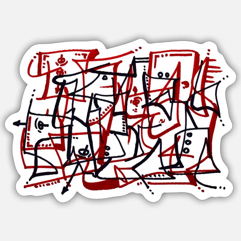 Art du graffiti - Sticker taille S (10 x 10 cm) - blanc mat