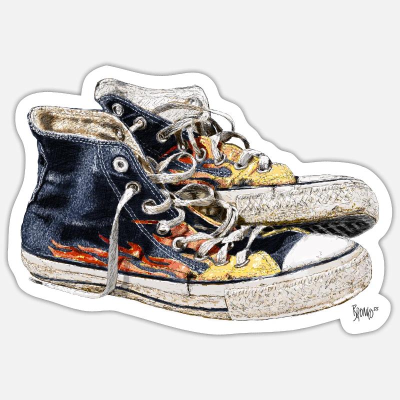 Bronko55 No.47 – Sneaker - Sticker Größe S (10 x 10 cm) - Mattweiß
