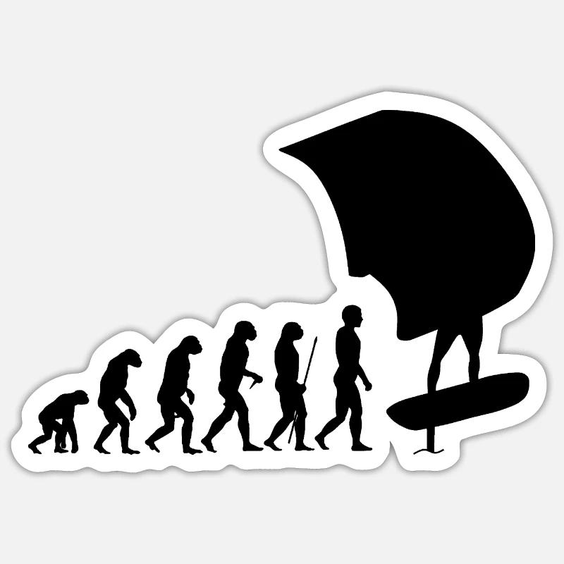Wingfoil Wingfoiler Evolution - Sticker Größe S (10 x 10 cm) - Mattweiß
