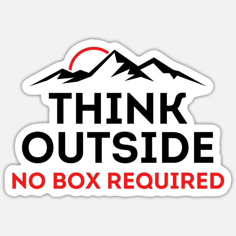 Think outside no box required Sticker taille S (10 x 10 cm)