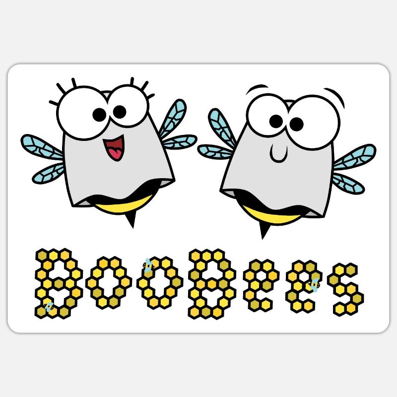 BooBees - Sticker taille S (10 x 10 cm) - blanc mat