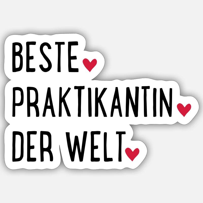praktikantin - Sticker Größe S (10 x 10 cm) - Mattweiß