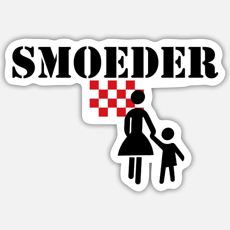 smoeder, Ons moeder, brabant print Sticker size S (10 x 10 cm)