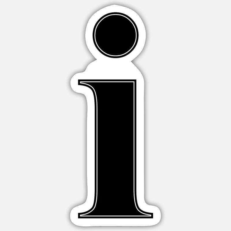 Buchstabe i Letter abc Alphabet Name Geschenkidee - Sticker Größe S (10 x 10 cm) - Mattweiß