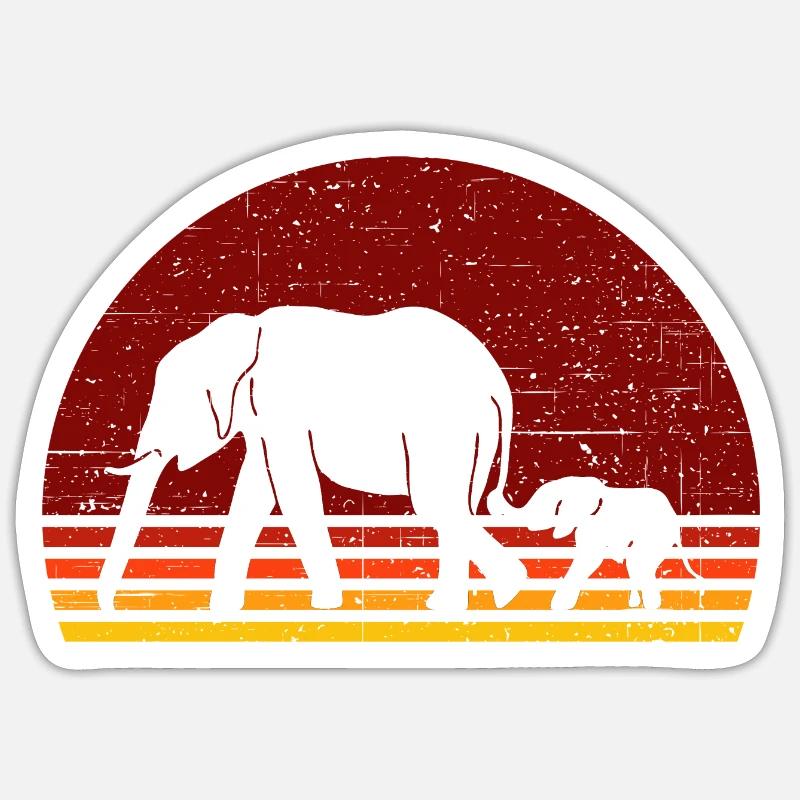 Elefant - Sticker Größe S (10 x 10 cm) - Mattweiß