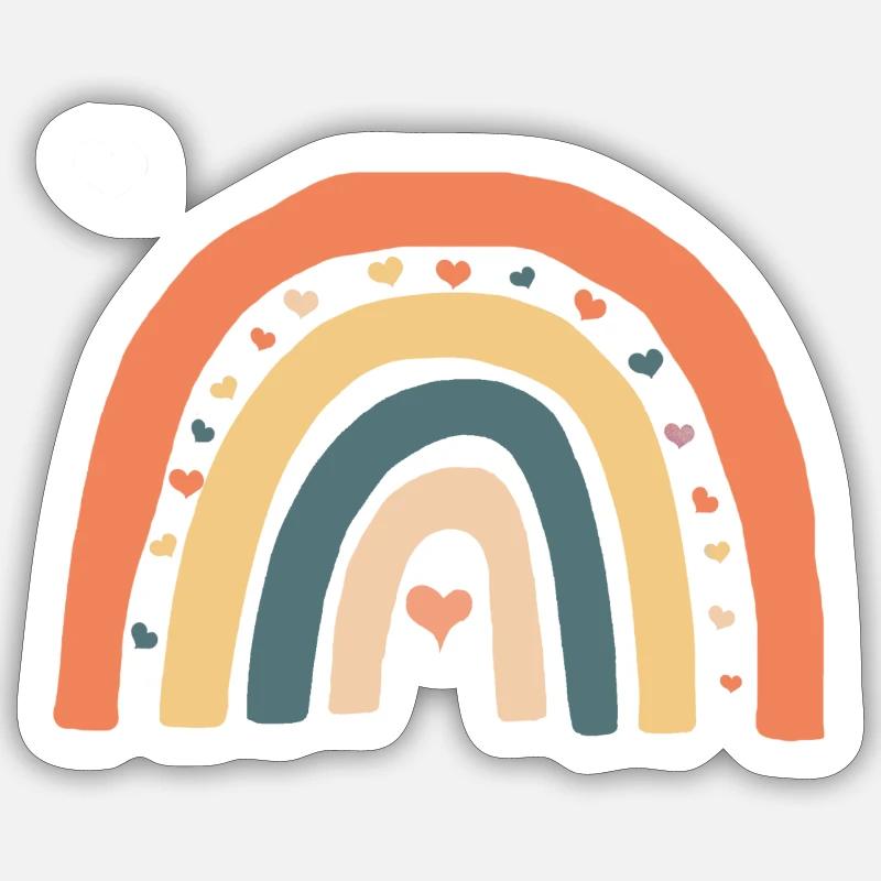 Regenbogen-personalisierbar - Sticker Größe S (10 x 10 cm) - Mattweiß