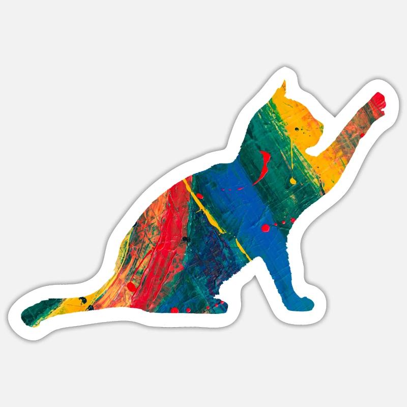 cat - Sticker size S (10 x 10 cm) - white matte