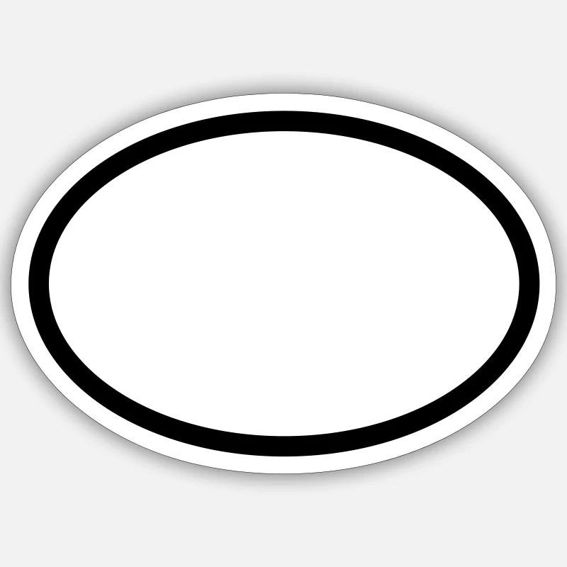 Oval circle geometry - Sticker size S (10 x 10 cm) - white matte