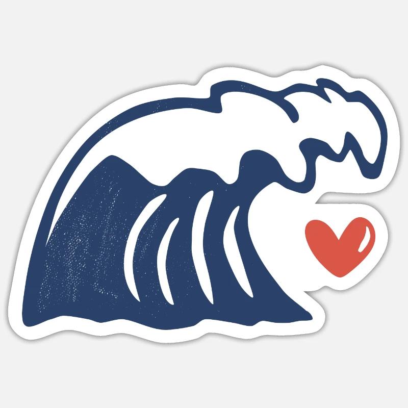 Mer Amour - Sticker taille S (10 x 10 cm) - blanc mat