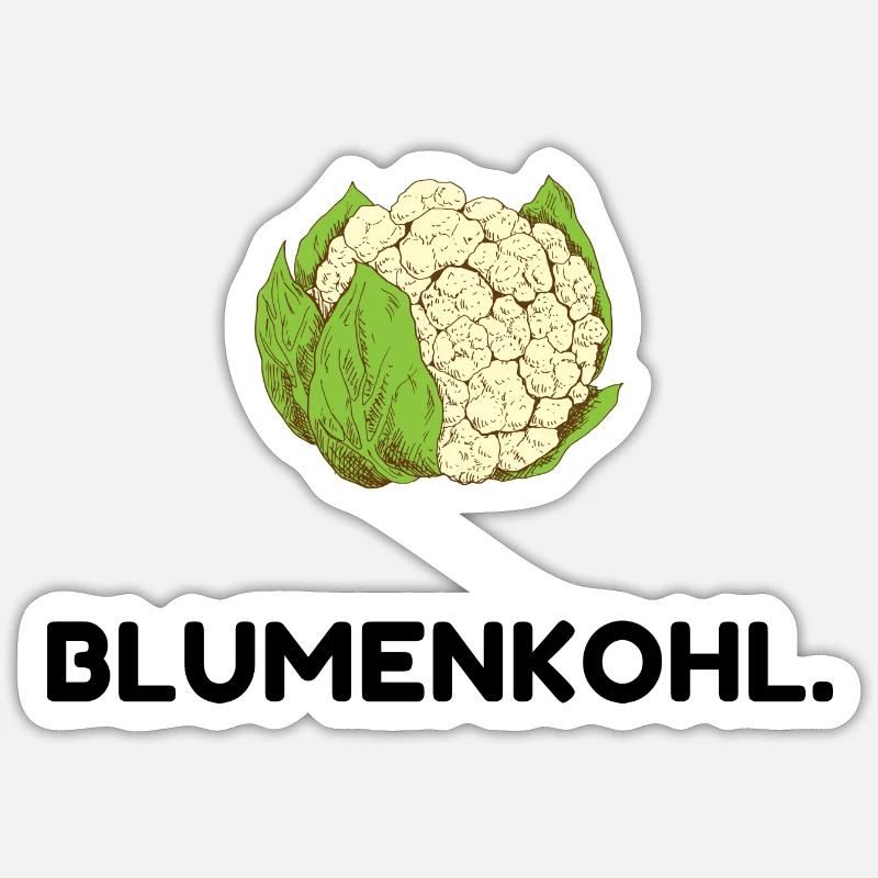Blumenkohl - Sticker Größe S (10 x 10 cm) - Mattweiß