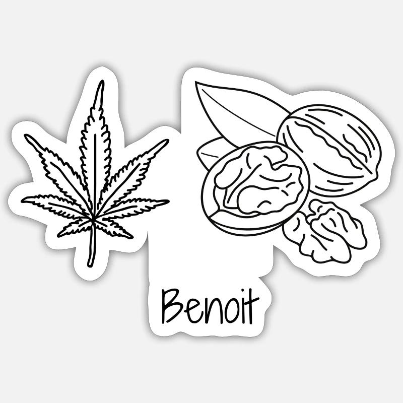 Rebus for the first name Benoit Sticker size S (10 x 10 cm)