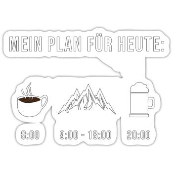 Wandern Wanderer Berge lustiger Spruch Kaffee Bier - Sticker Größe S (10 x 10 cm) - Mattweiß - Vorne