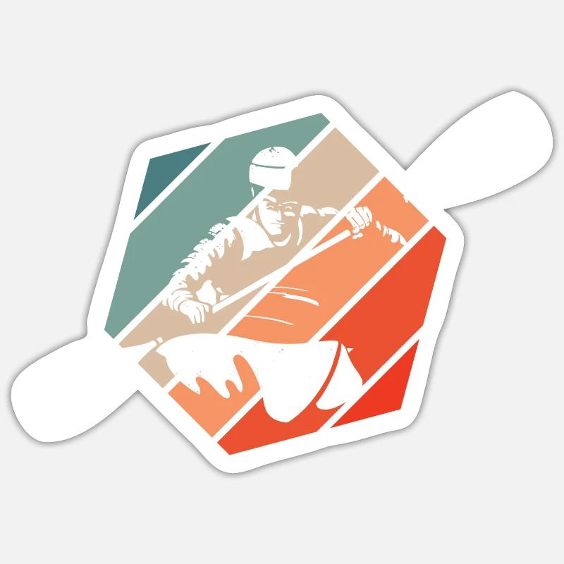 Kanu - Sticker Größe S (10 x 10 cm) - Mattweiß