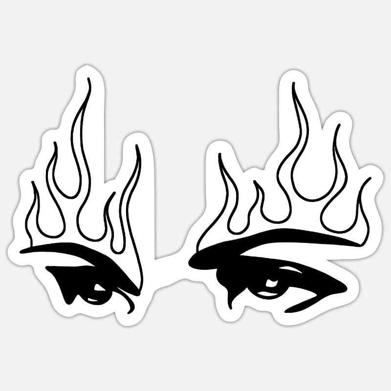 Yeux - Sticker taille S (10 x 10 cm) - blanc mat