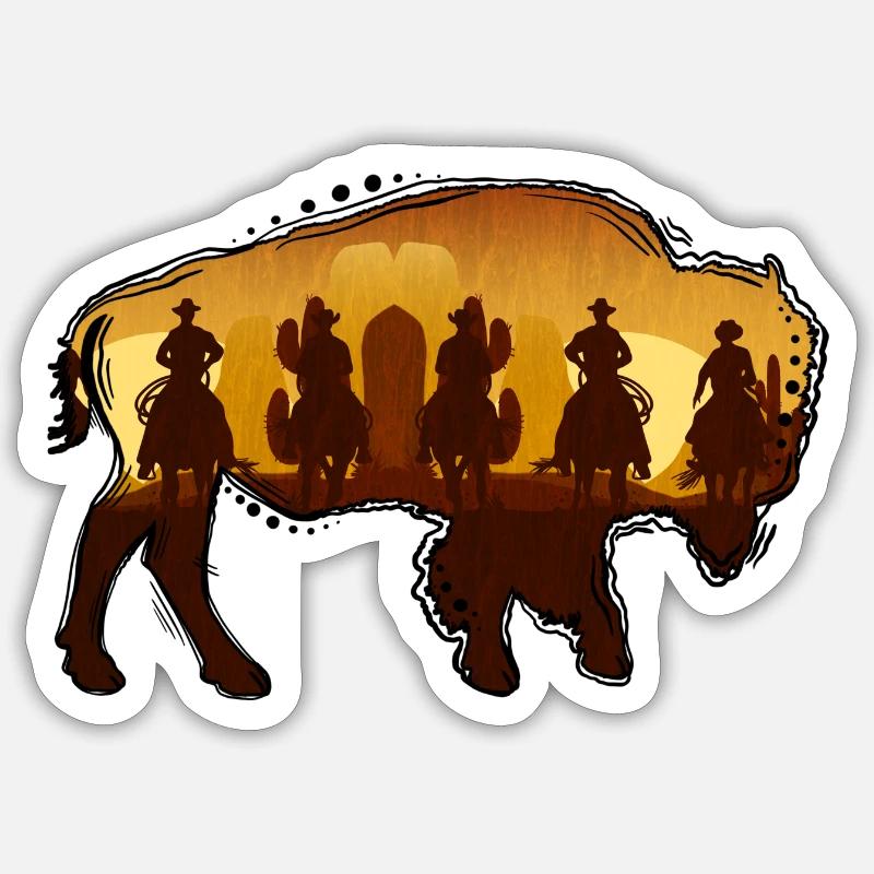 Bison / Buffalo Sticker size S (10 x 10 cm)