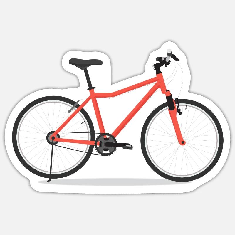 Vélo de montagne - Sticker taille S (10 x 10 cm) - blanc mat