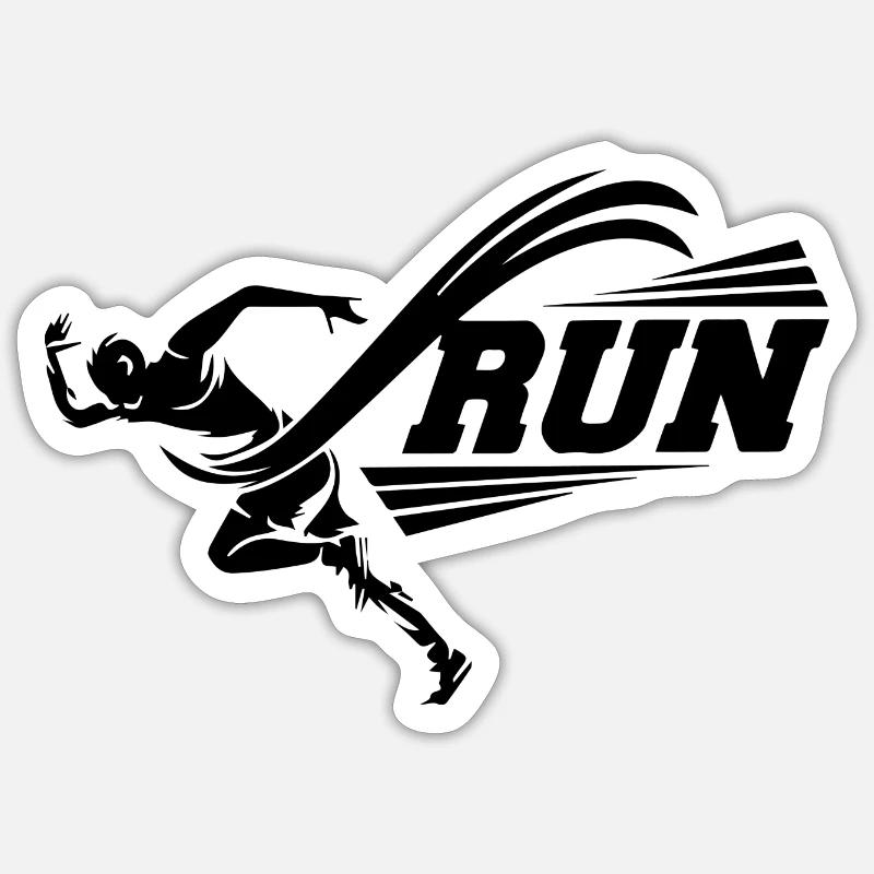 Running Jogging Marathon - Sticker taille S (10 x 10 cm) - blanc mat