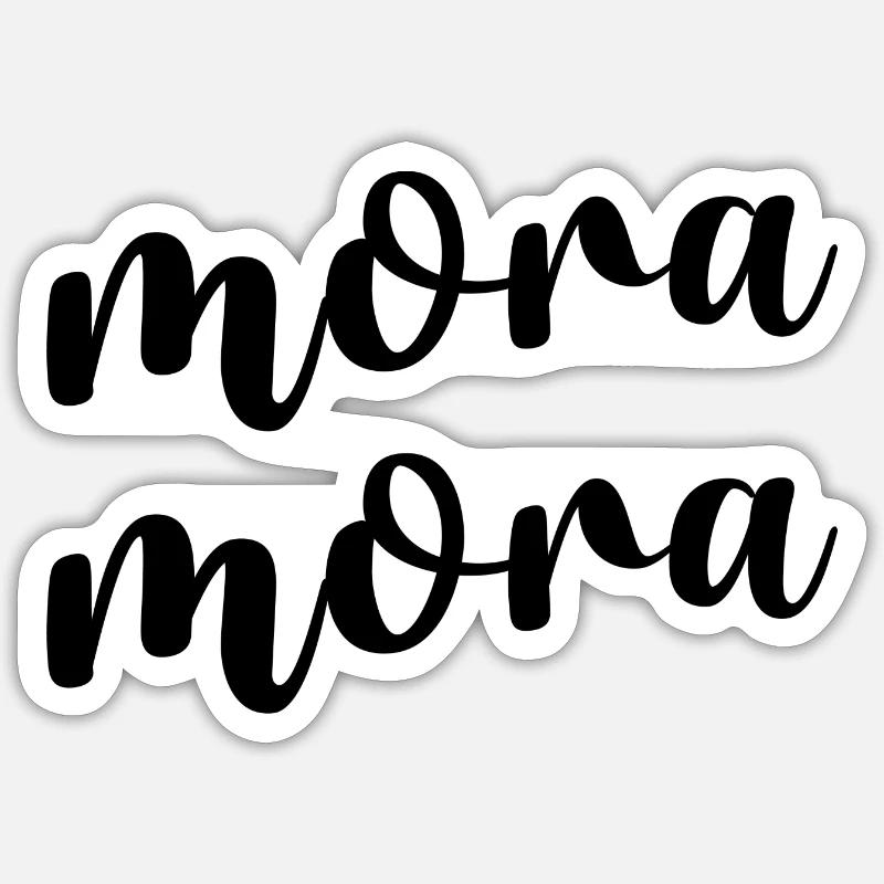 Mora Mora - Madagascar - Sticker taille S (10 x 10 cm) - blanc mat