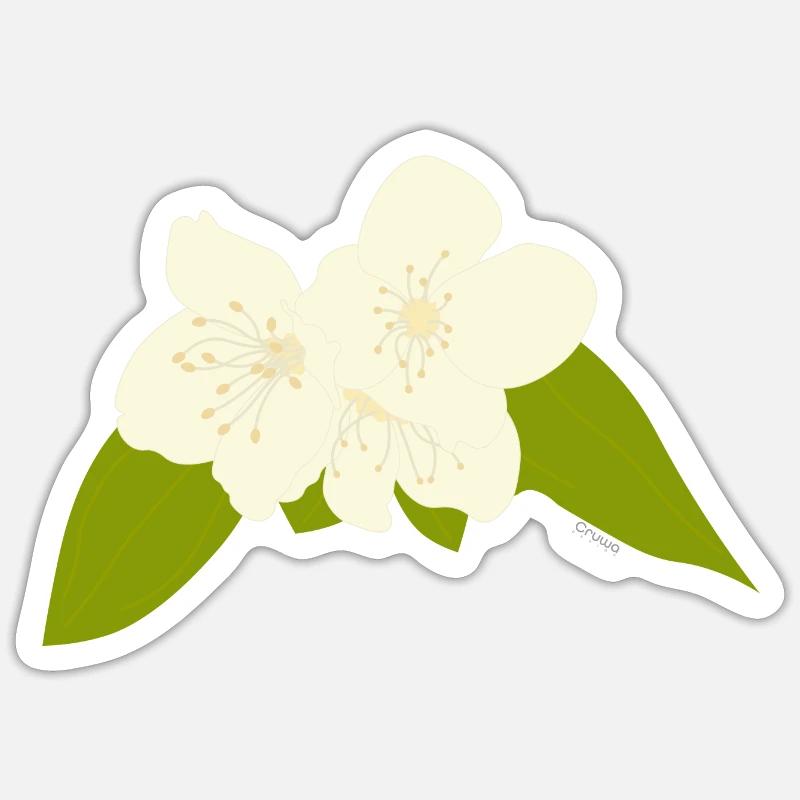 Jasmin - Sticker taille S (10 x 10 cm) - blanc mat