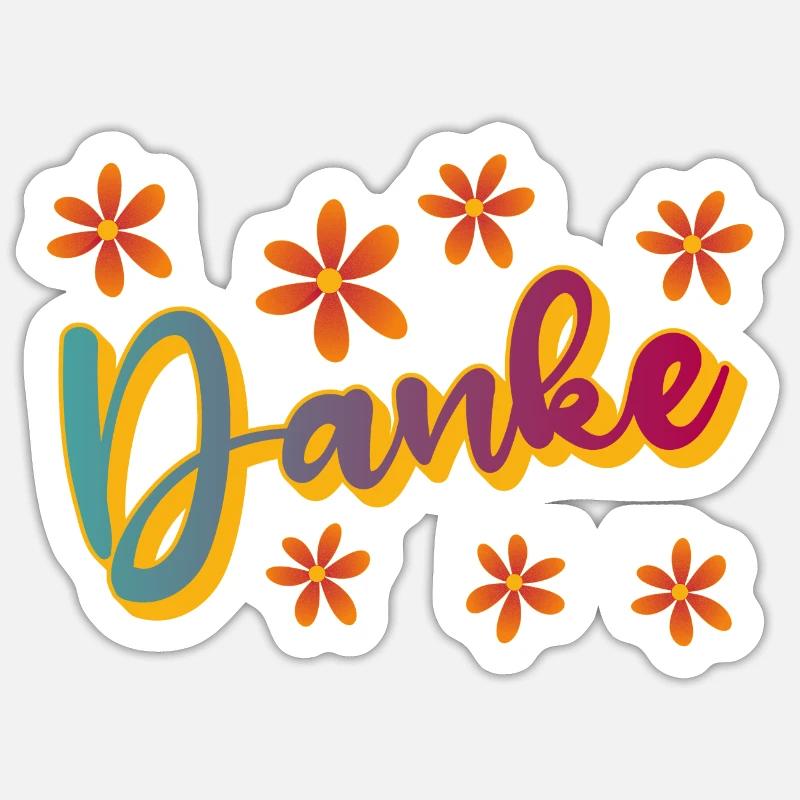 Danke - Sticker Größe S (10 x 10 cm) - Mattweiß