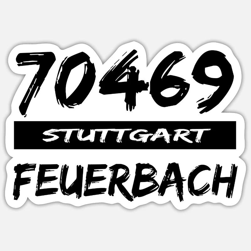 70469 Stuttgart Feuerbach Postleitzahl tshirt - Sticker Größe S (10 x 10 cm) - Mattweiß