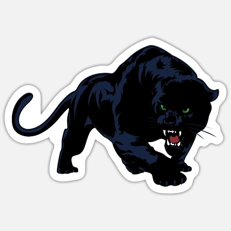 Schwarzer Panther oder Jaguar Wildkatze Sticker Größe S (10 x 10 cm)