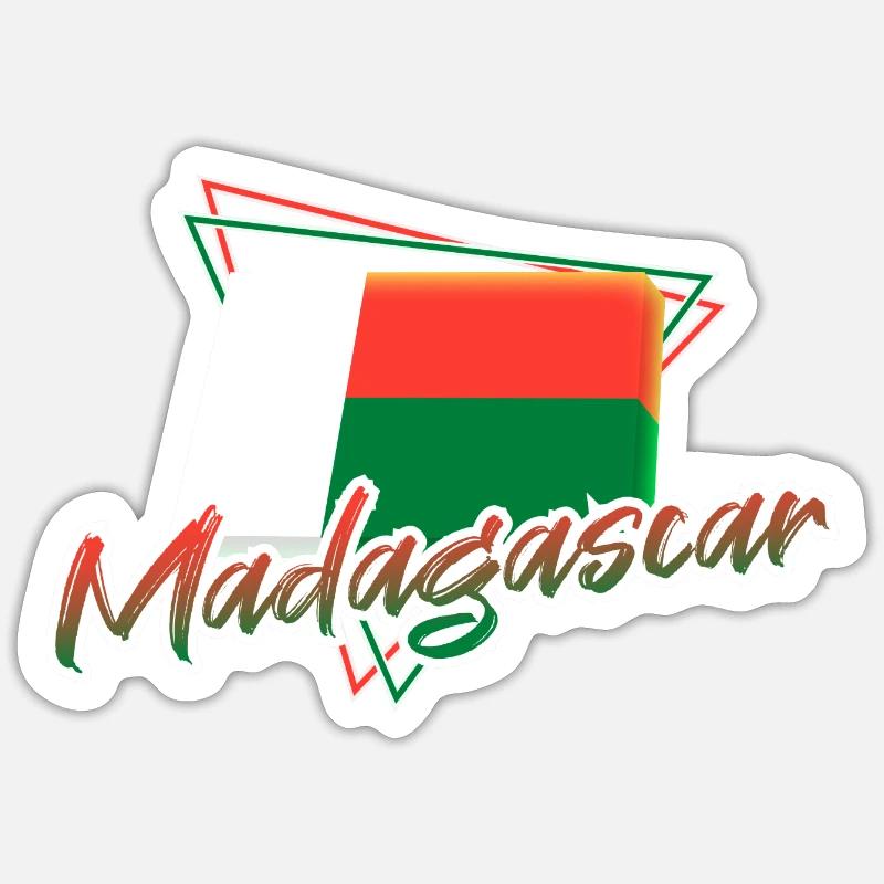 Madagaskar - Sticker Größe S (10 x 10 cm) - Mattweiß
