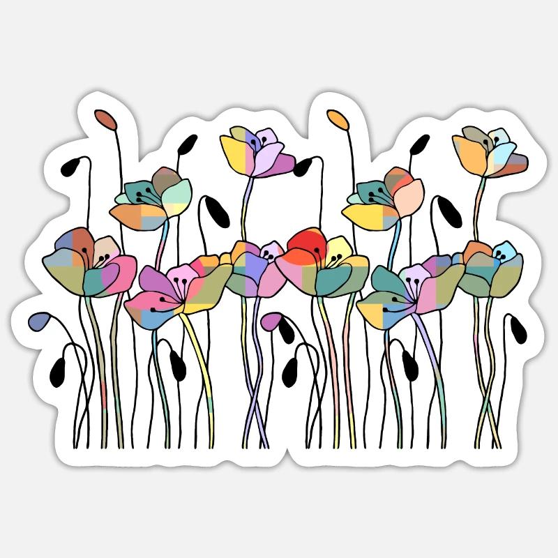 Fleur - Sticker taille S (10 x 10 cm) - blanc mat