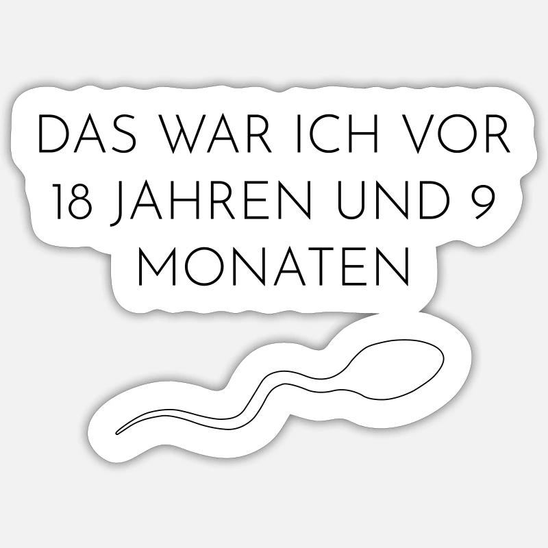 Sperma Geburtstag Sticker Größe S (10 x 10 cm)