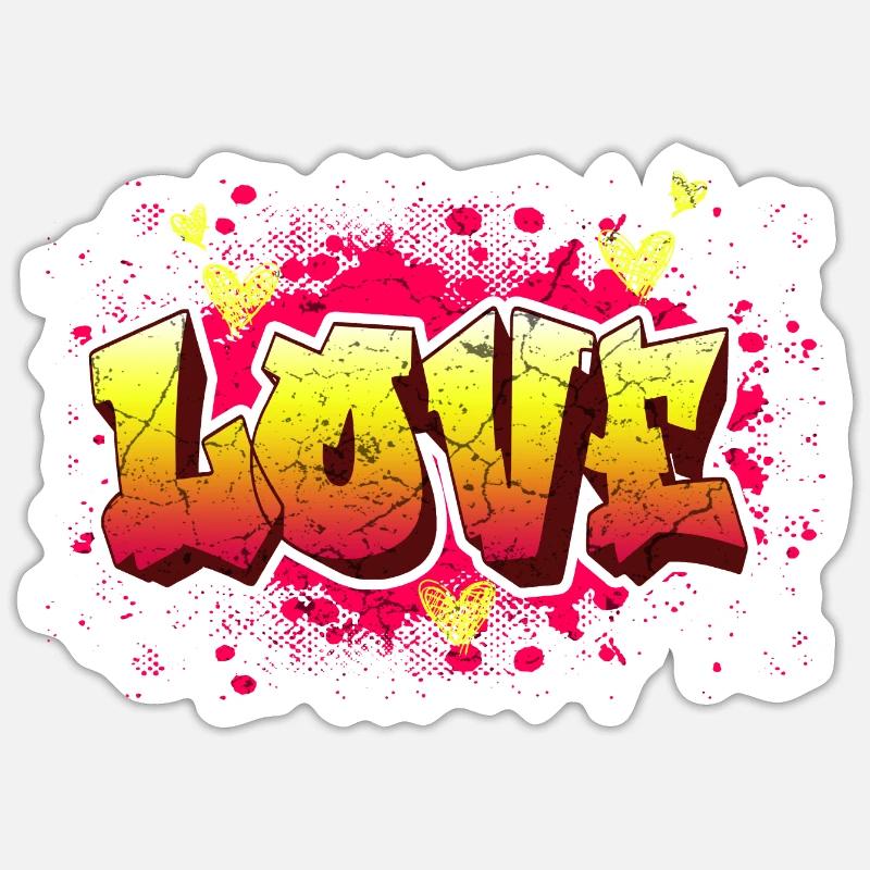 Chers graffitis - Sticker taille S (10 x 10 cm) - blanc mat