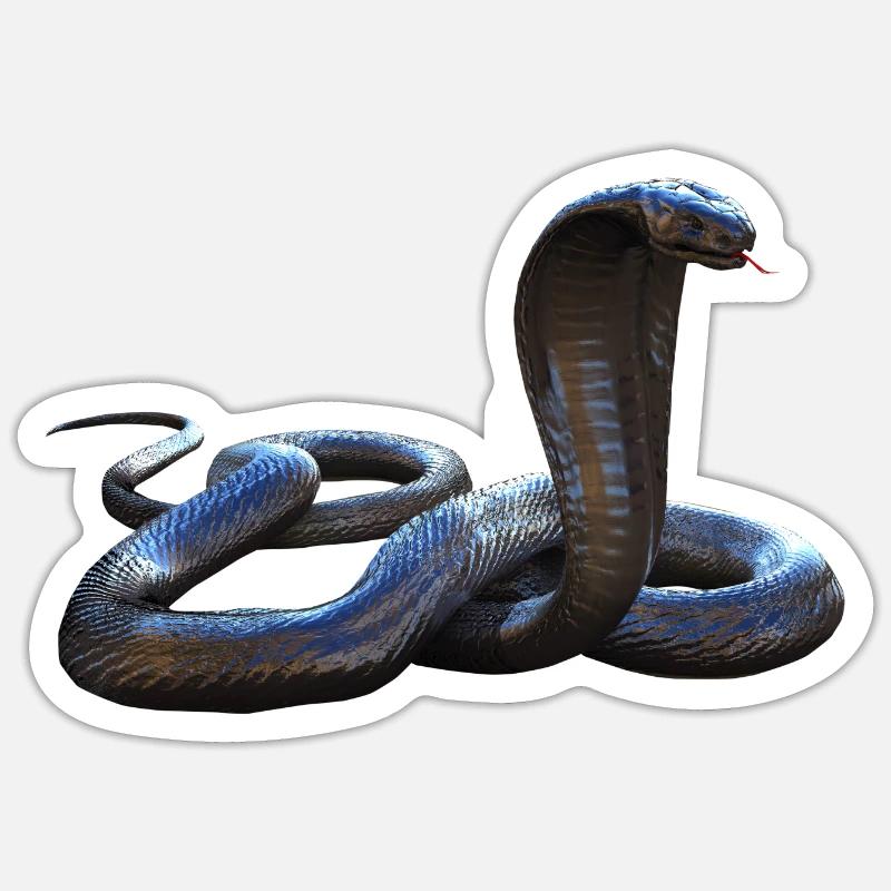 Serpent vipère - Sticker taille S (10 x 10 cm) - blanc mat