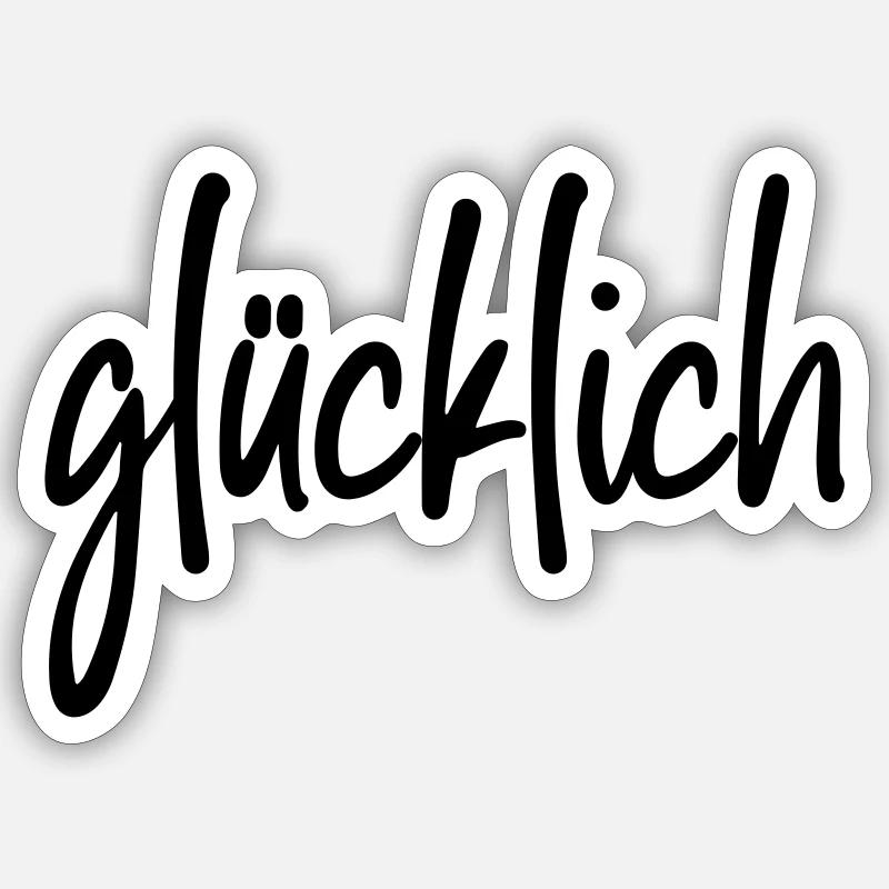 glücklich Sticker Größe S (10 x 10 cm)